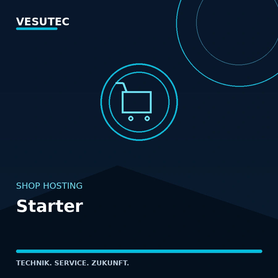 Shop Hosting Starter von VESUTEC mit 20 GB SSD-Webspace und 1 Onlineshop