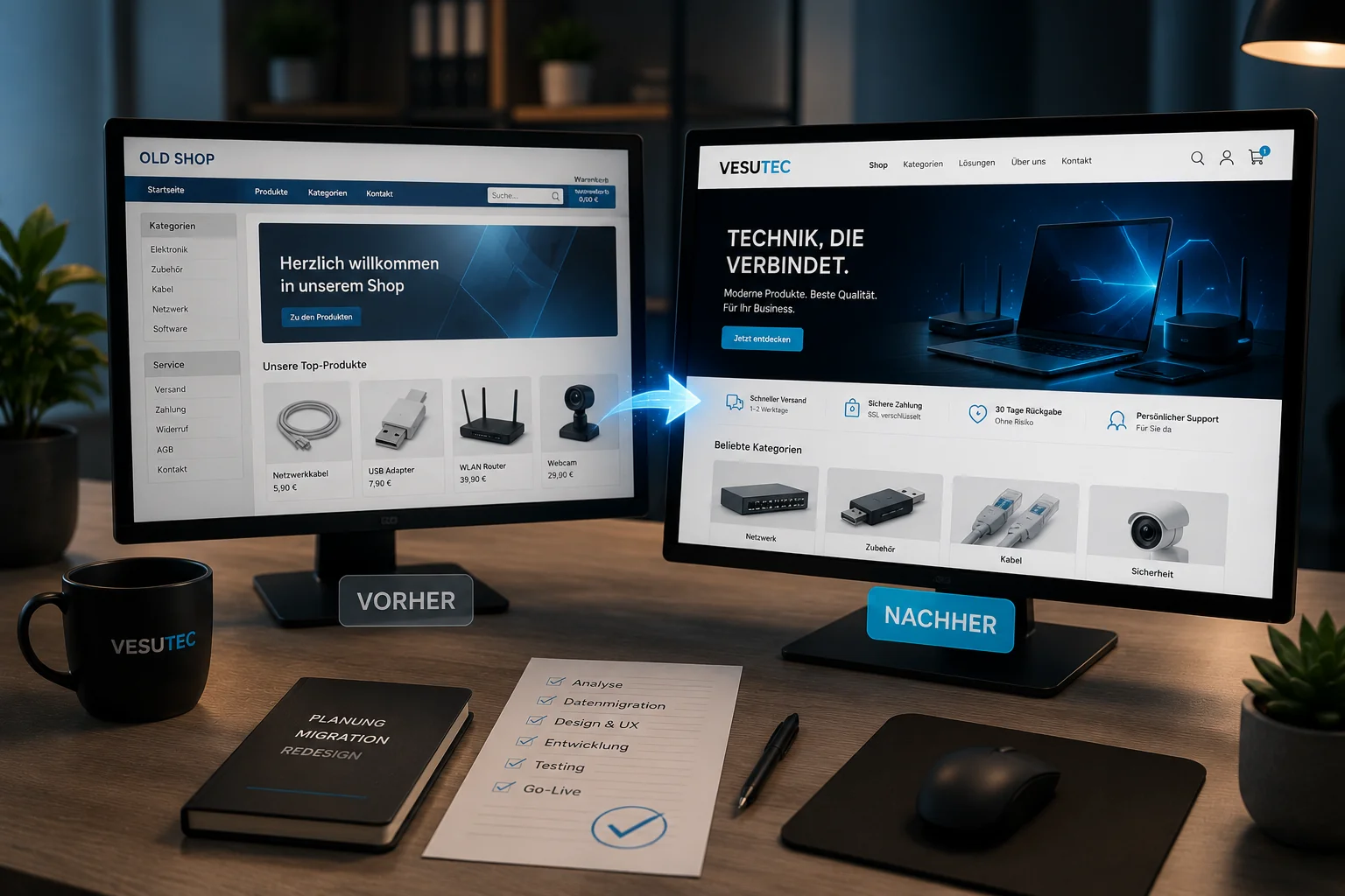 Migration und Redesign eines Onlineshops