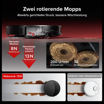 Roborock Saros 20 – AdaptiLift Chassis 3.0 für die reibungslose Überwindung von Schwellen, mit einer Saugkraft von 36.000 Pa