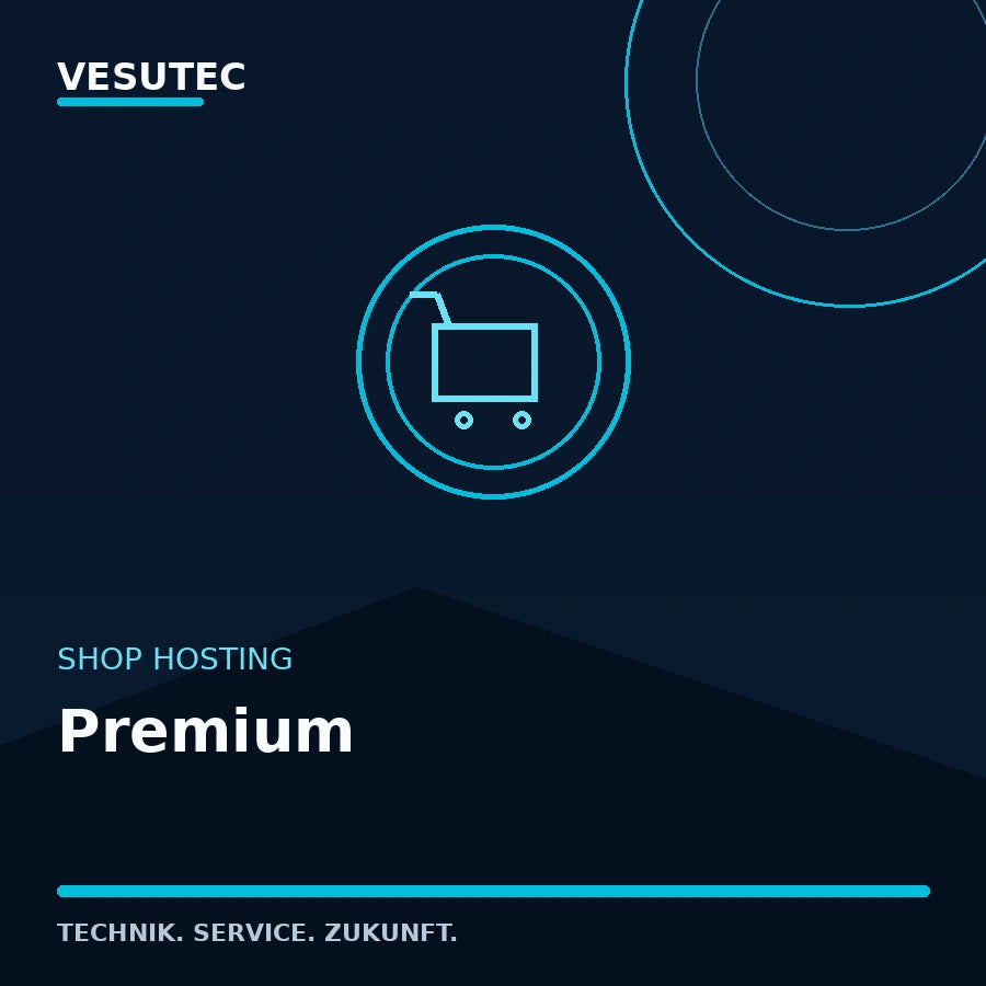 Shop Hosting Premium von VESUTEC mit 100 GB SSD-Webspace und Erweiterte Hosting-Ressourcen
