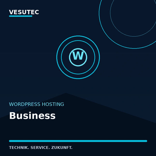 WordPress Hosting Business von VESUTEC mit 30 GB SSD-Webspace und Bis zu 3 WordPress-Websites