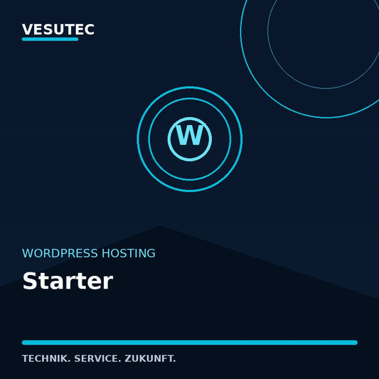 WordPress Hosting Starter von VESUTEC mit 15 GB SSD-Webspace und 1 WordPress-Website